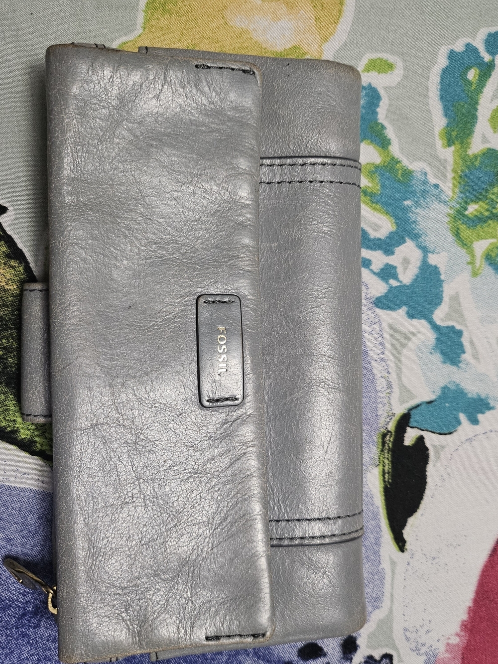 Fossil Gray Leather Wallet